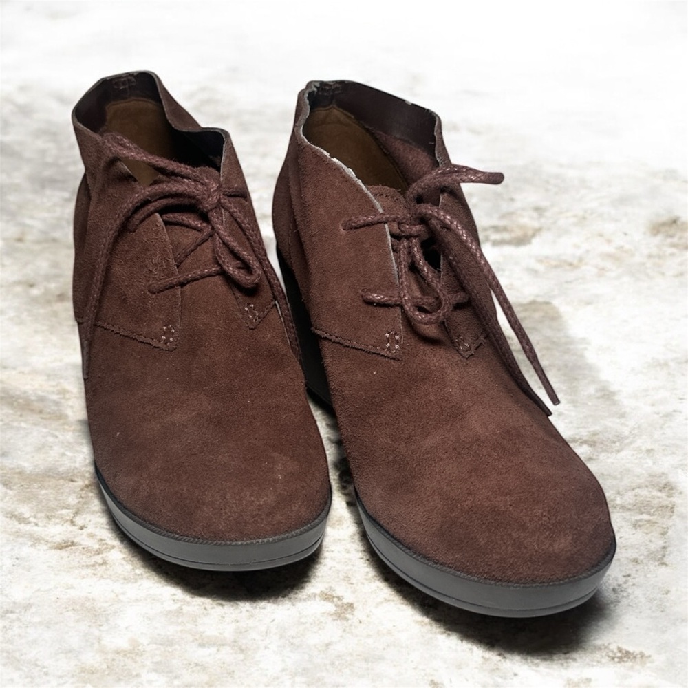 Cole Haan Suede Brown Wedge Booties